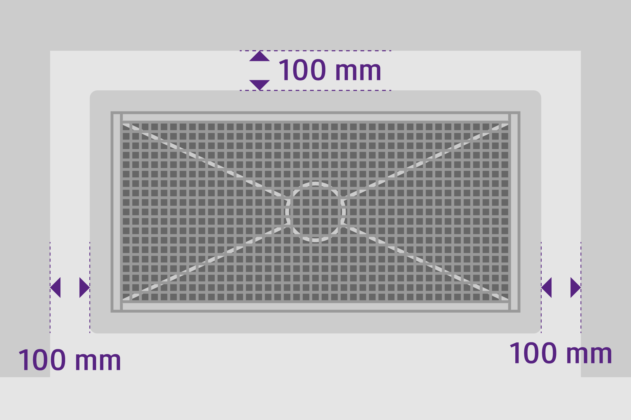 Mindestens 100 mm zwischen Flansch und Mauer Mindestens 100 mm zwischen Flansch und Mauer