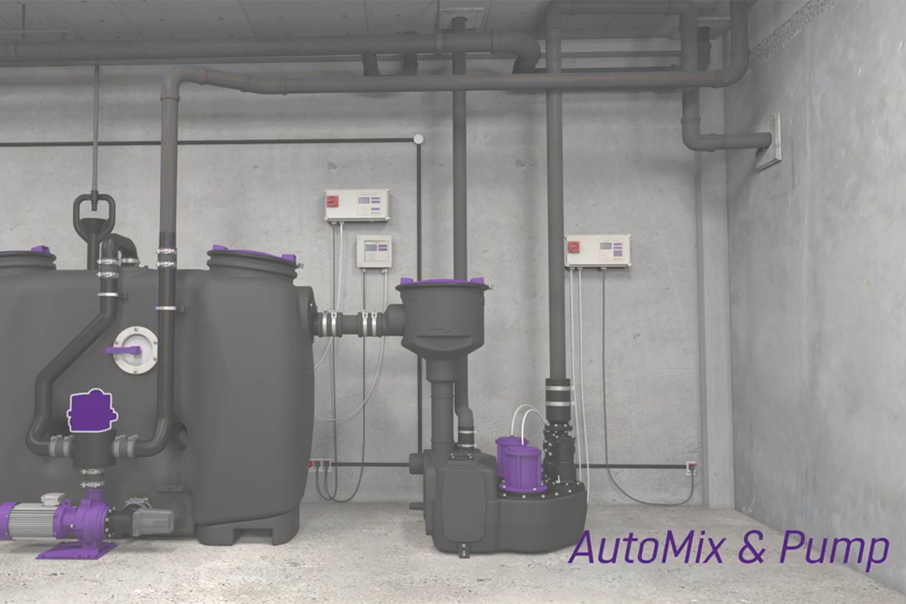 Entleerung der Version EasyClean free Auto Mix & Pump
