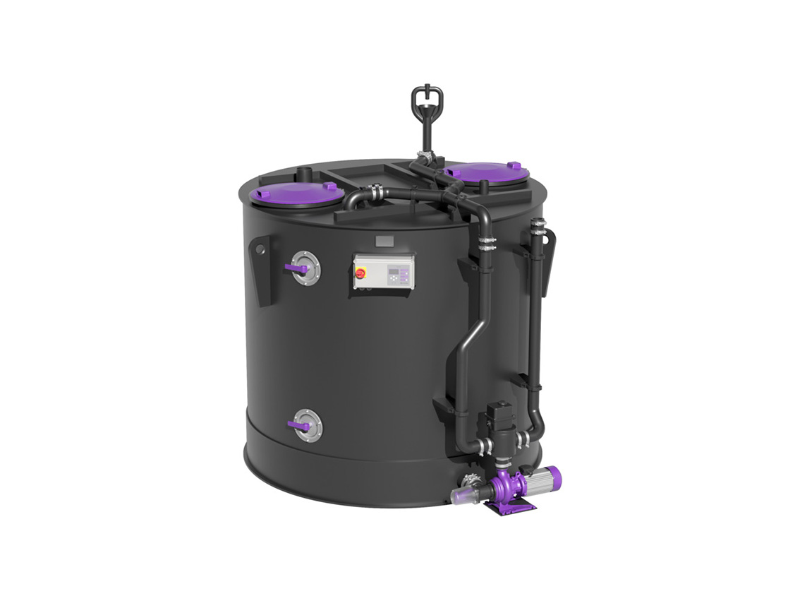 Freistehender Nassmülltank in runder Bauform EasyStore free, 2.000 bis 5.000 Liter