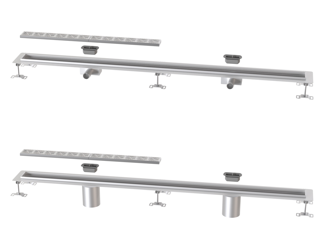 Design-Kastenrinne Ferrofix mit zwei senkrechten oder waagrechten Ausläufen