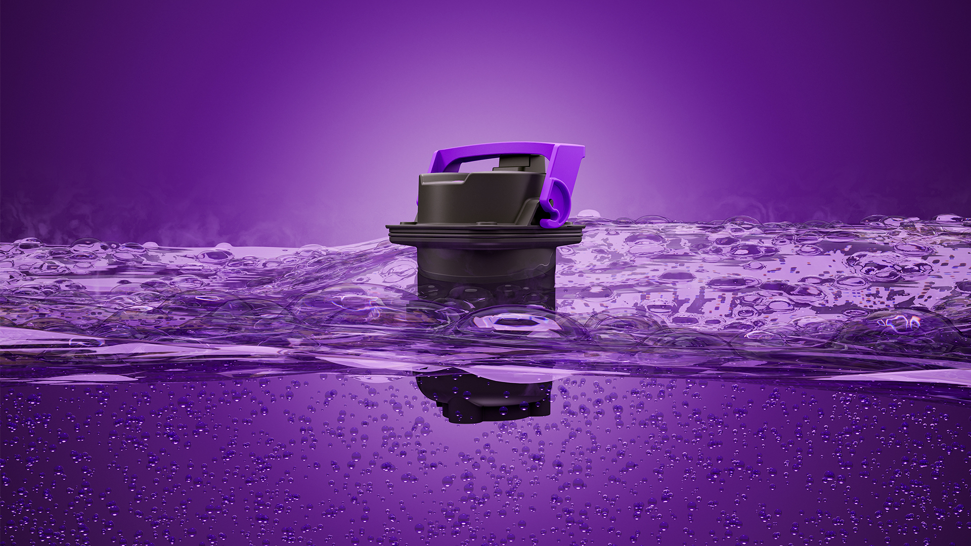 Pumpe, die in aggressives Abwasser eingetaucht wird.