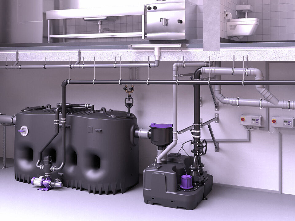 Version NS 15 - NS 20 des Fettabscheiders EasyClean.