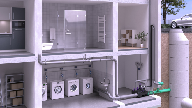 Einbaubeispiel <em>Ecolift L</em> in Mehrfamilienhaus