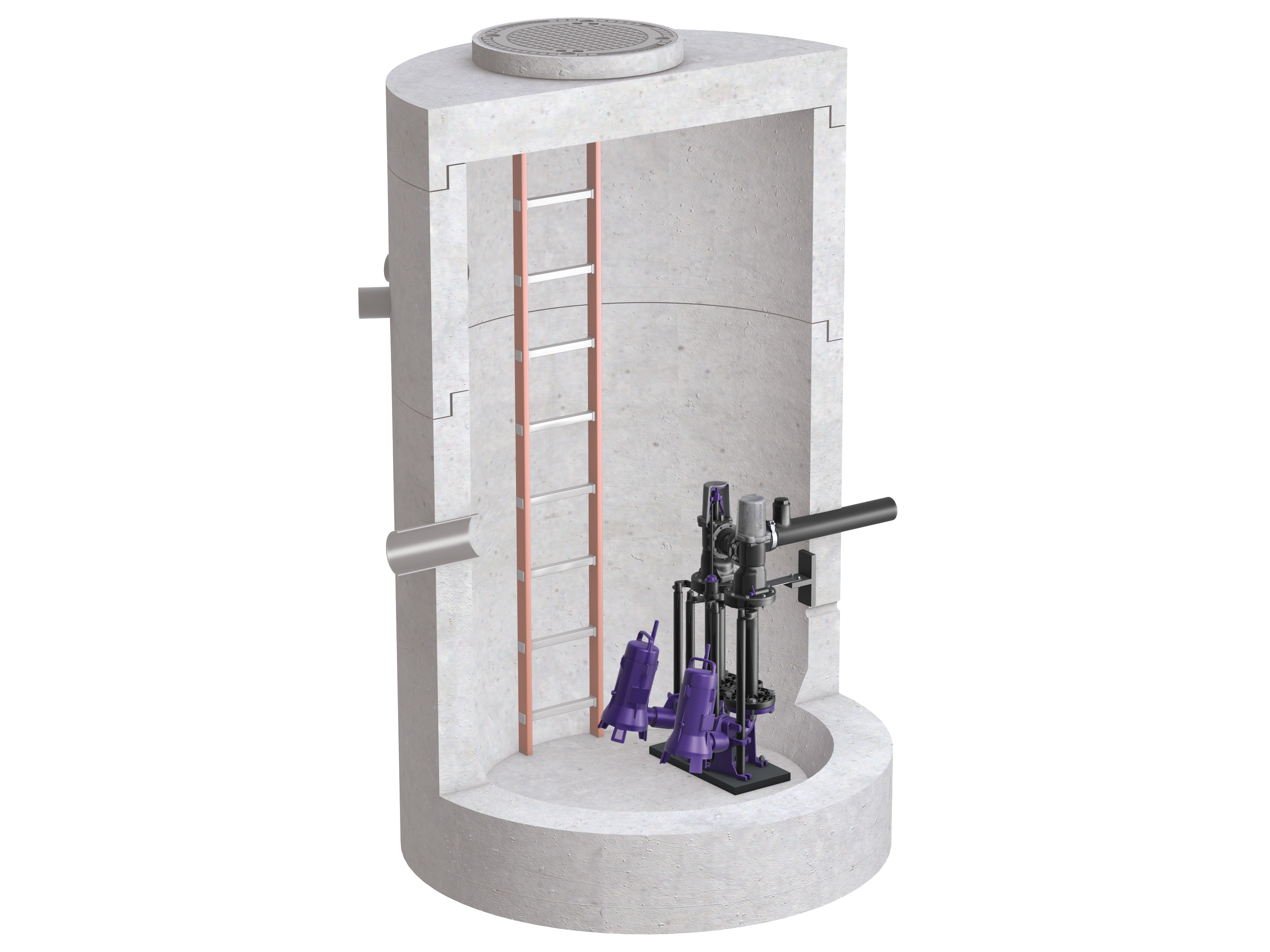 Pumpstation Aquapump Retrofit Nassaufstellung, zum Verbau in bauseitige Sammelbehälter
