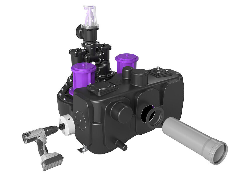 Aqualift F, variable Anbohrmöglichkeiten