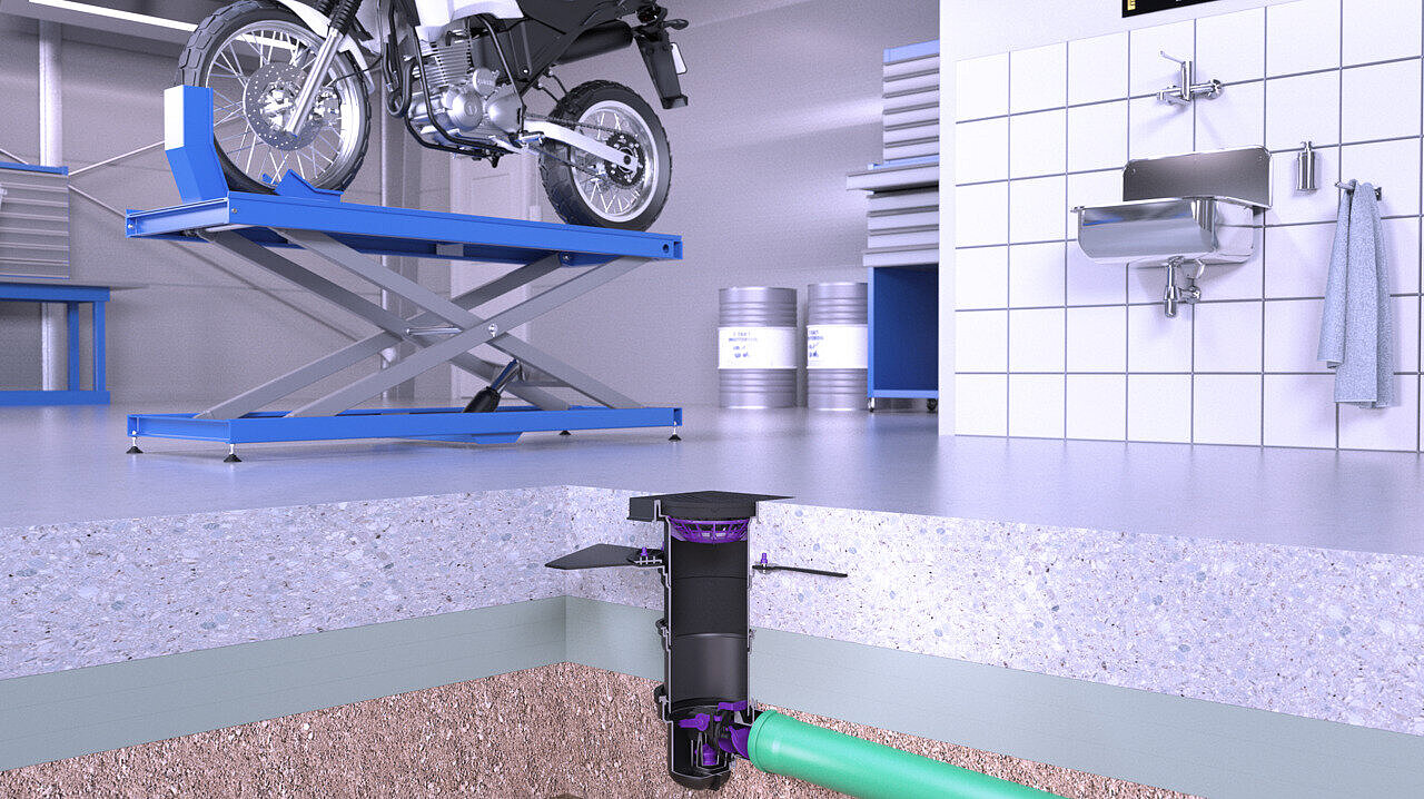 Einbaudarstellung Leichtflüssigkeitssperre Einbaudarstellung Leichtflüssigkeitssperre