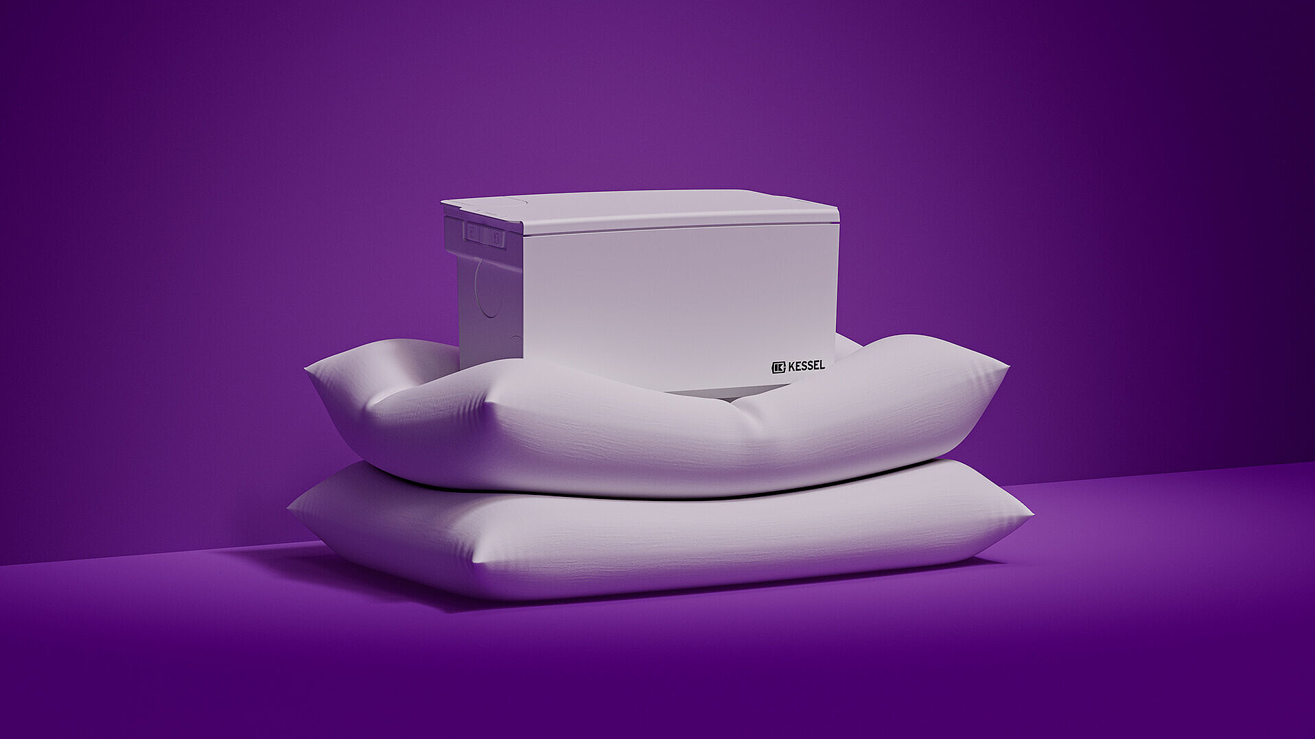 Kleinhebeanlage Minilift gebettet auf zwei Kopfkissen