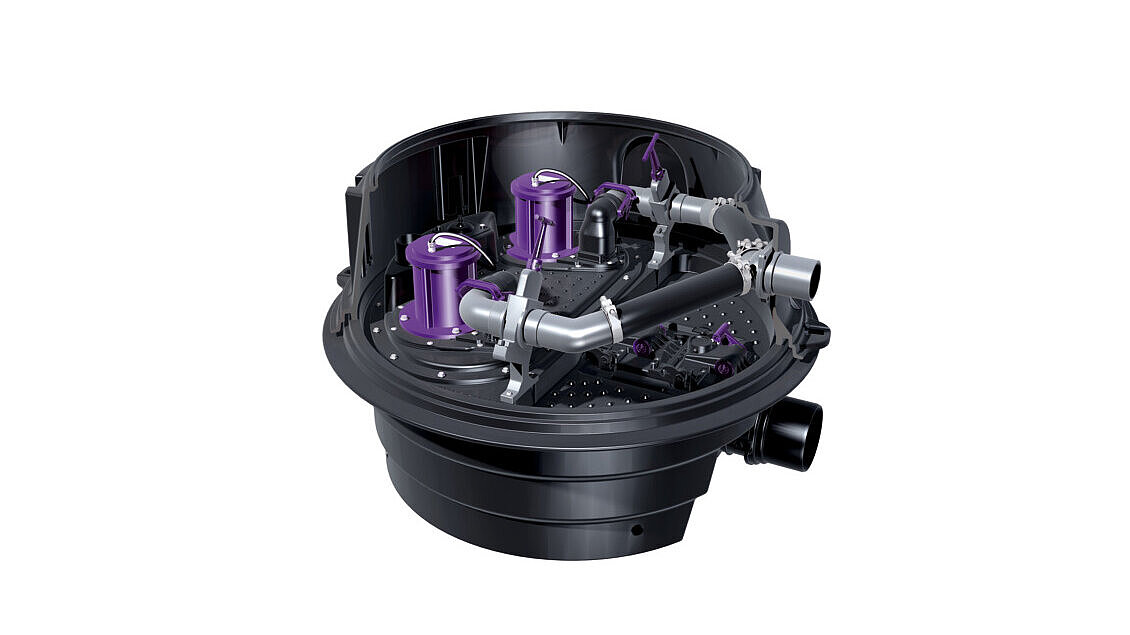 Hybrid-Hebeanlage Ecolift XL, für niedrigsten Einbau, Trockenaufstellung