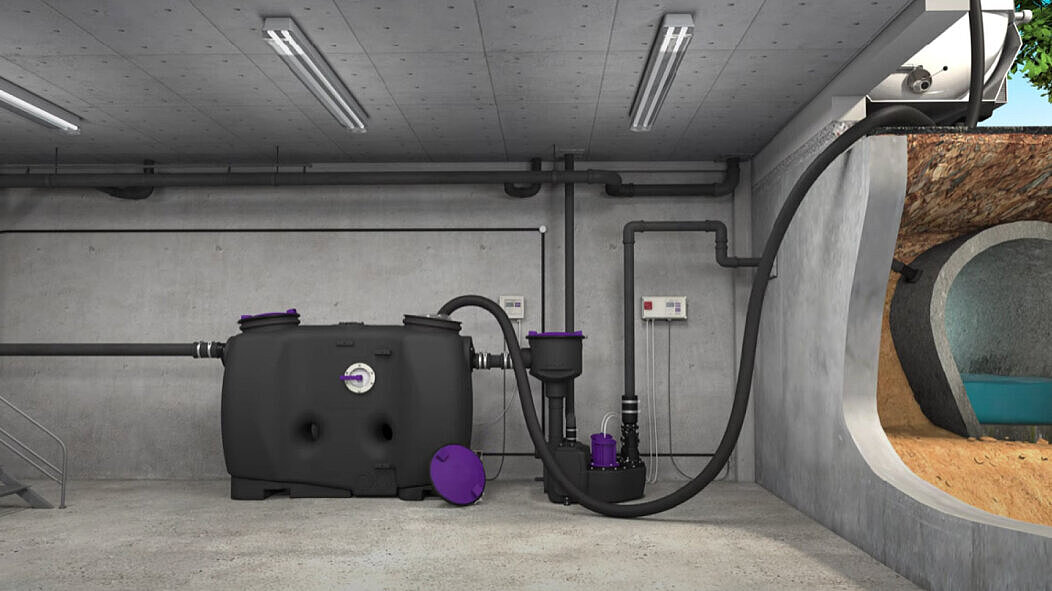 Beispiel der Entsorgung bei freistehenden Fettabscheidern