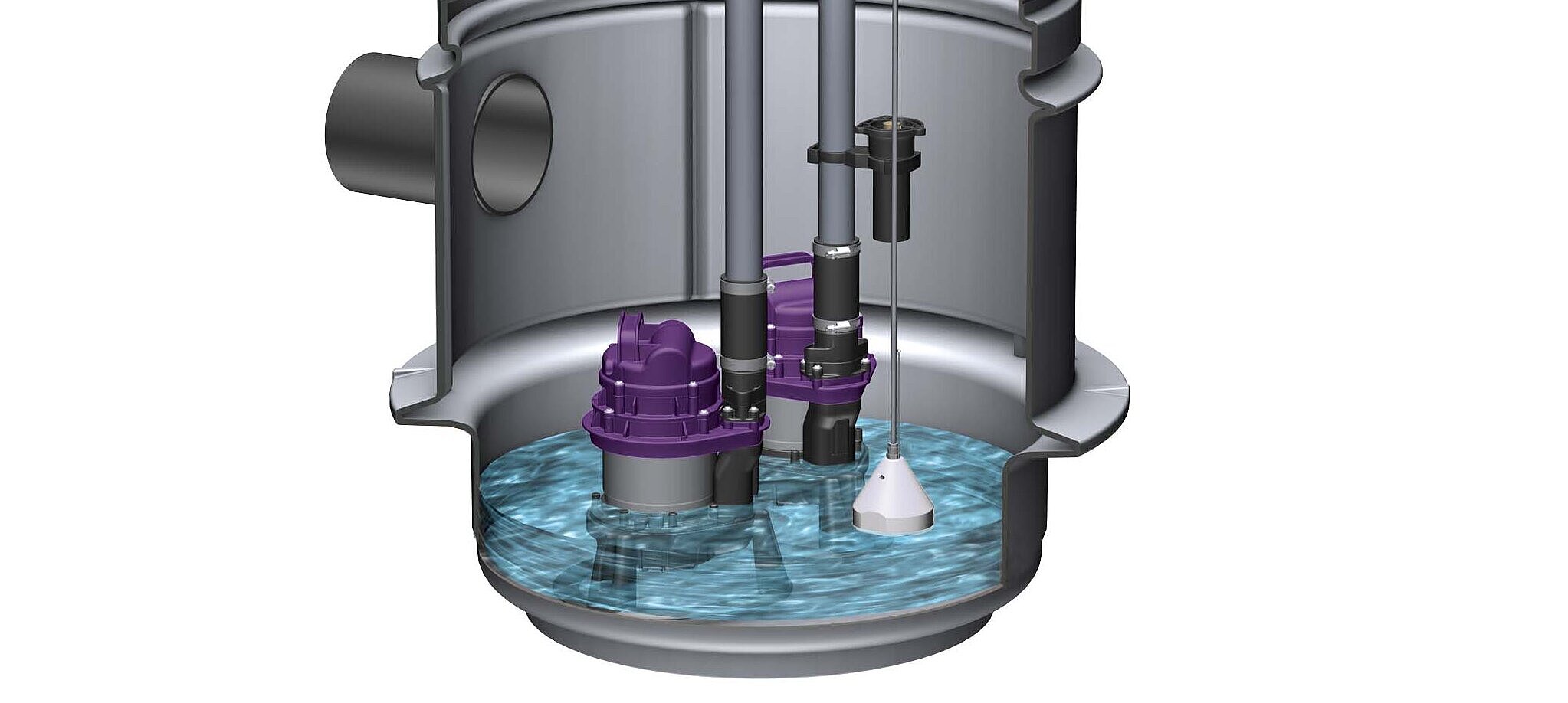 Aquapump Medium pumping station, pressure sensor and pumps