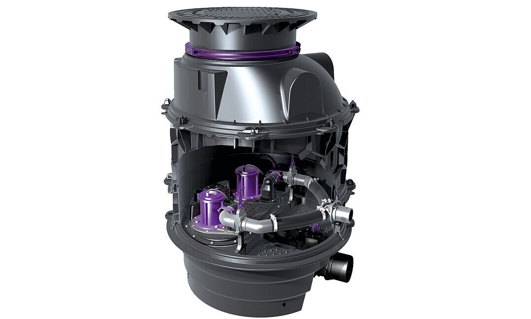 Hybrid-Hebeanlage Ecolift XL, Trockenaufstellung, im Schacht