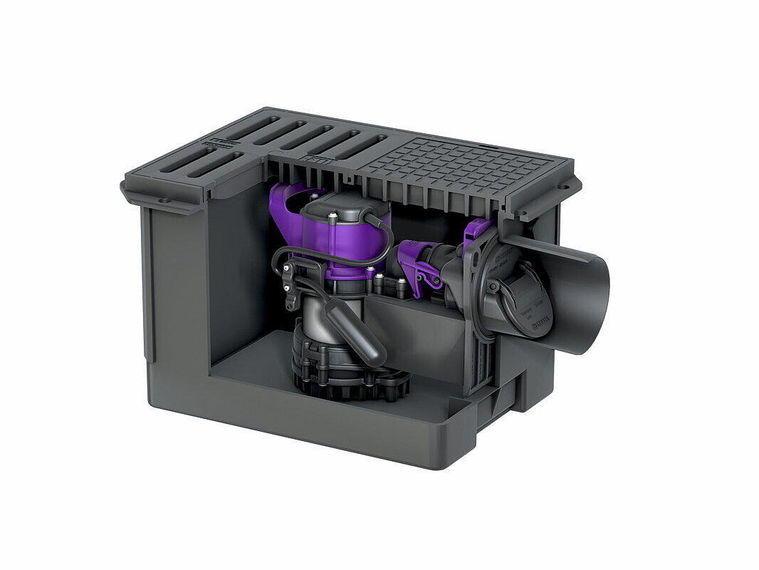 Kellerablauf Pumpfix S Underfloor zum Einbau in die Bodenplatte, ideal für die Sanierung