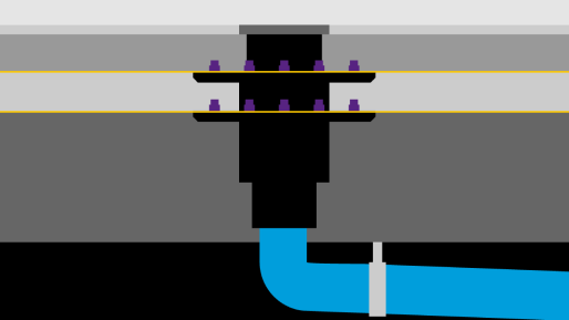 Einbauskizze Abdichtung mit Dichtungsbahnen