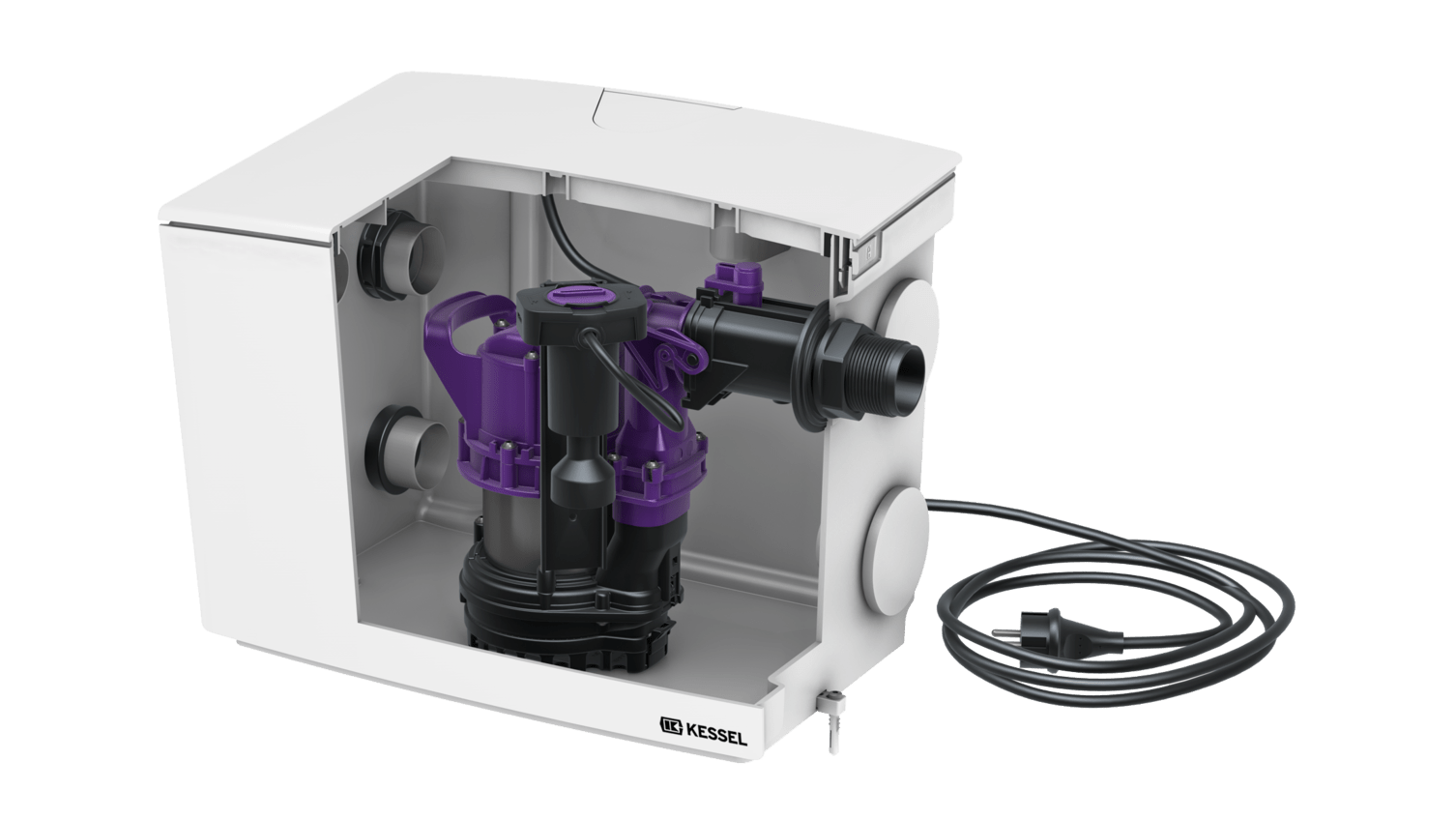 Lifting station for restricted use with pumps of different performance classes